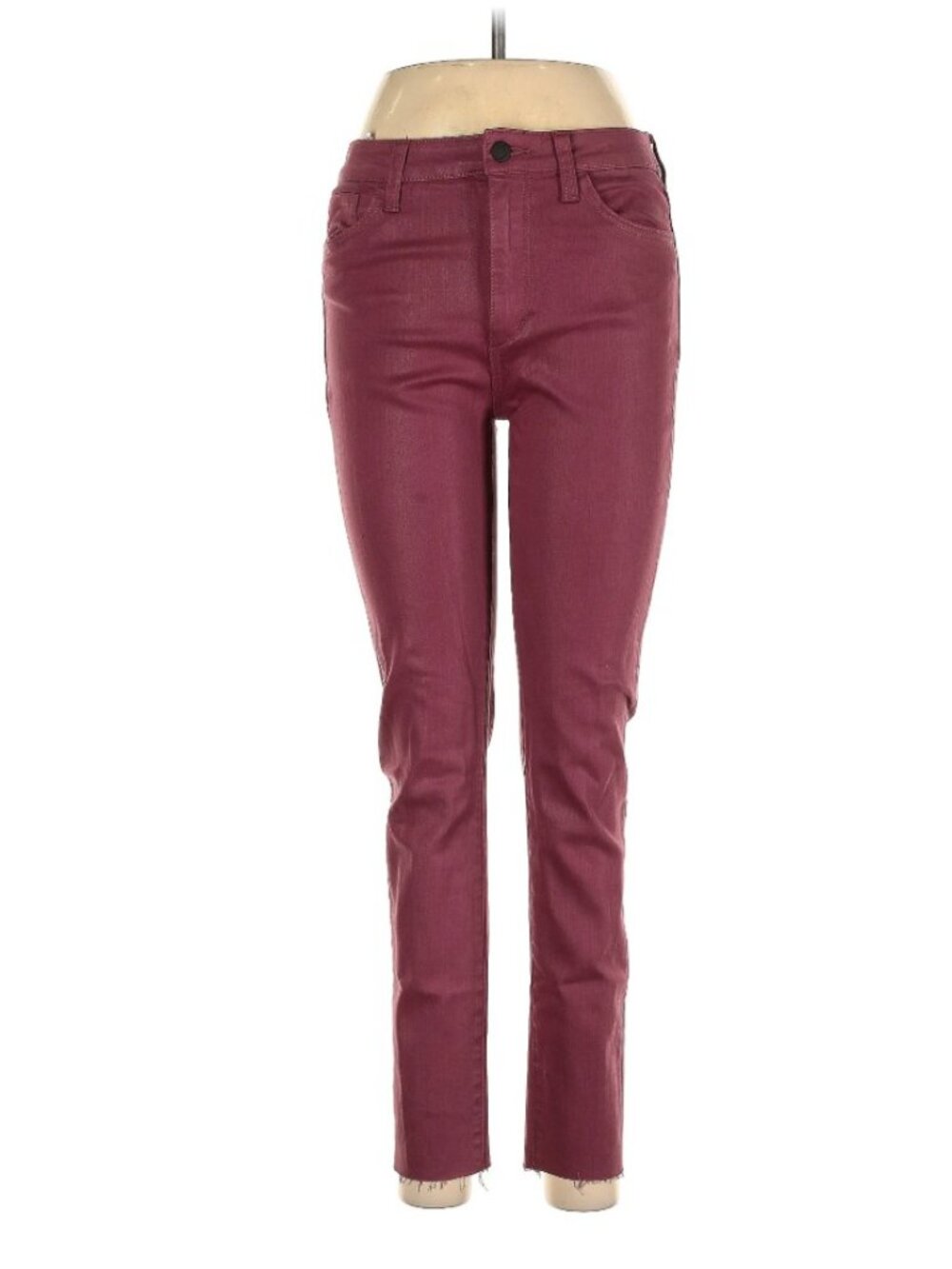 Joe's Jeans Women Pants 28 Burgundy Minimalist Coated Skinny High Rise Denim